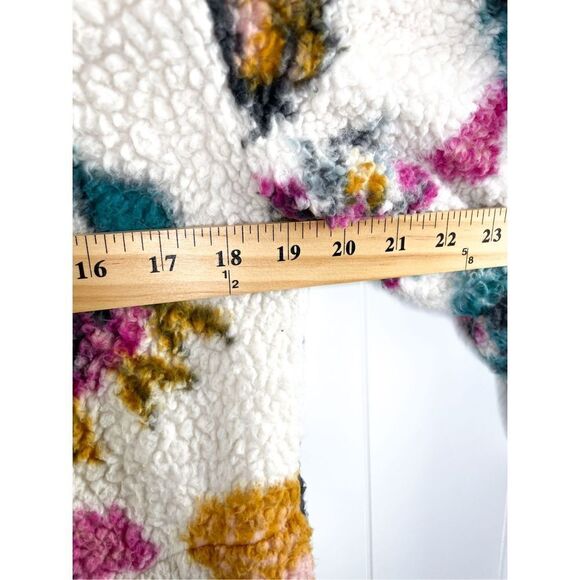 ANTHROPOLOGIE Saturday Sunday Rosemarie Hooded Sherpa Jacket Teddy Sweater Flora - Picture 11 of 12